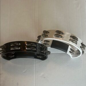 Tambourines:  Black and White Crescent Hand Percussion Instruments